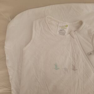 🧸2/20$ Perlimpinpin White Baby Sleep Sack 18-36M 1 Tog Bamboo Cotton